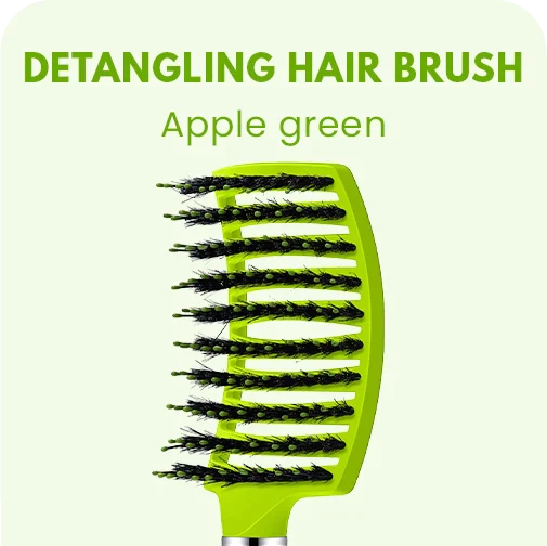 DETANGLING HAIR BRUSH - Apple green