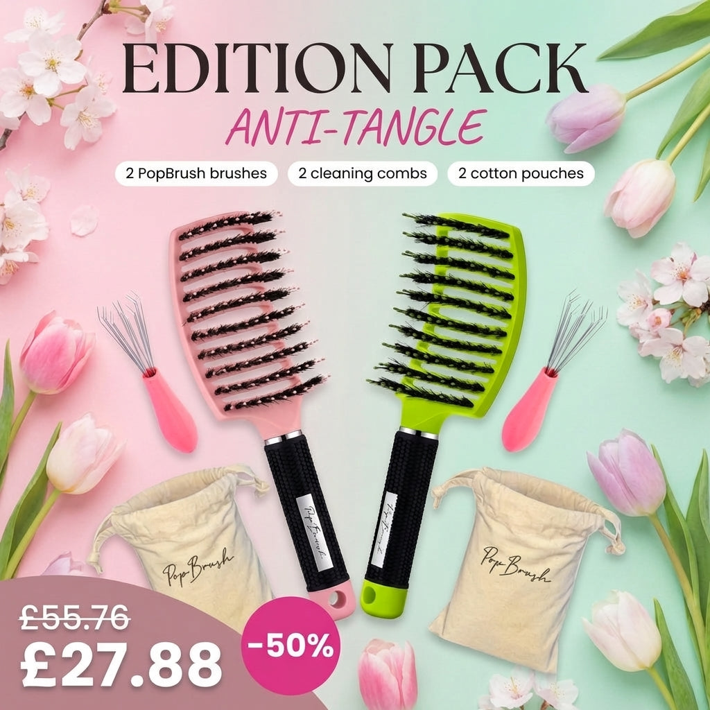 EDITION PACK - 2 PopBrush brushes + 2 cleaning combs + 2 cotton pouches